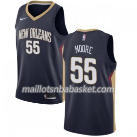 Maillot Homme New Orleans Pelicans ETwaun Moore 55 Nike 2017-18 Navy Swingman